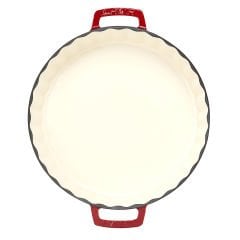 Lava Döküm Yuvarlak Rosto ve Fırın Tepsisi Edition Serisi Çap(Ø)30cm. Döküm Demir Yekpare Çift Kulplu - Kırmızı