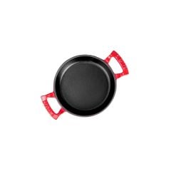 Lava Döküm Yuvarlak Sahan Çap(Ø)16cm. Döküm Demir Yekpare Çift Kulplu - Kırmızı