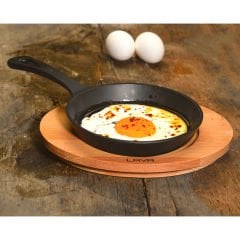 Lava Döküm Yuvarlak Kızartma Tavası Çap(Ø)16cm. Yekpare Saplı.