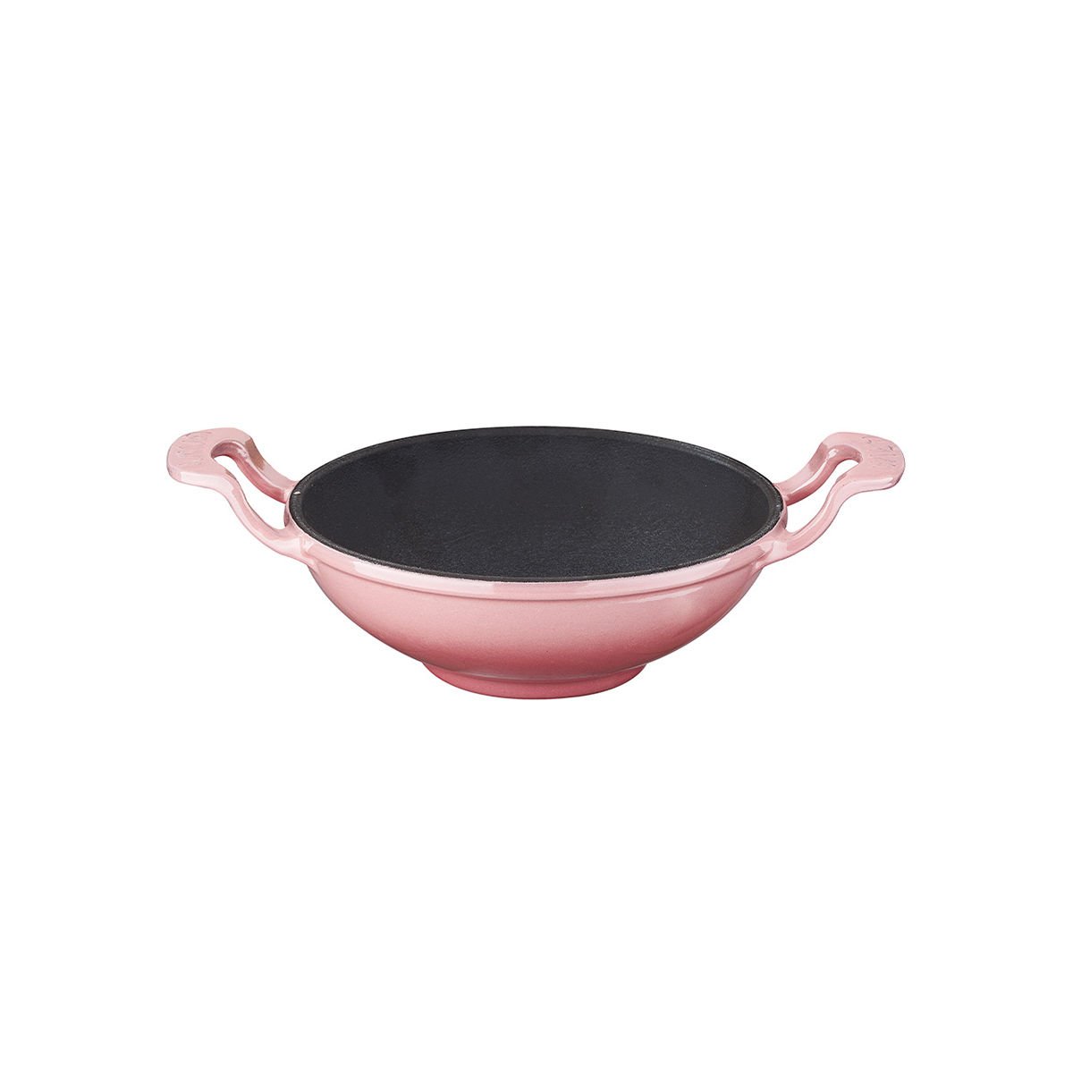 Lava Cast Iron Mini Wok Diameter(Ø)16cm. Solid Handle - Pink