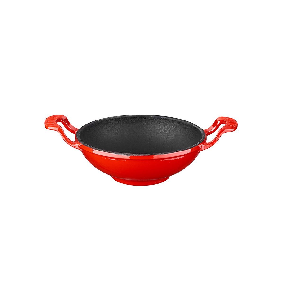 Lava Döküm Mini Wok Çap(Ø)16cm. Yekpare Kulplu - Kırmızı