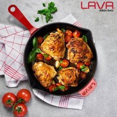 Lava Döküm Yuvarlak Kızartma Tavası Çap(Ø)28cm Döküm Demir Yekpare Saplı.