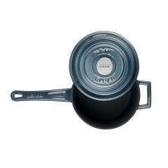 Lava Döküm Yuvarlak Sos Tenceresi Çap(Ø)16cm. Döküm Demir Yekpare Saplı Premium Serisi - Majolica Gri