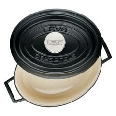 Lava Döküm Oval Tencere Ölçü 21x27cm. Edition Serisi - Mat Siyah