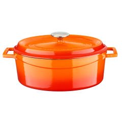 Lava Döküm Oval Tencere Ölçü 23x29cm. Edition Serisi  - Turuncu