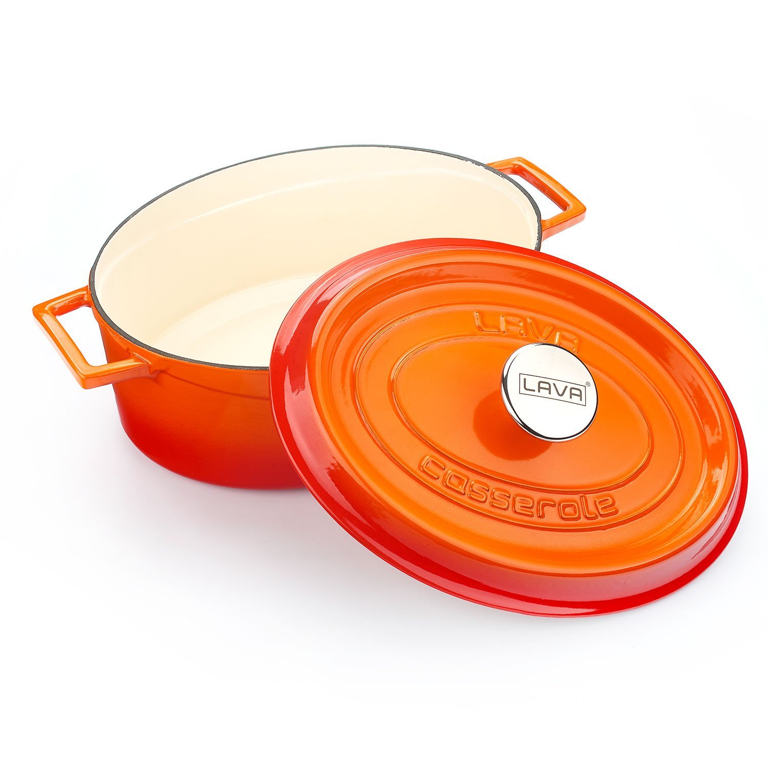 Lava Döküm Oval Tencere Ölçü 23x29cm. Edition Serisi  - Turuncu