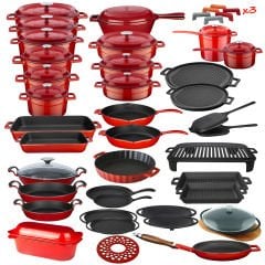 Lava Döküm 39'lu Tencere Tava Seti Trendy 3x Ahşap Kaşık Hediyeli