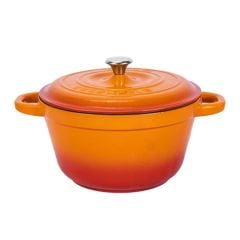 Lava Döküm Yuvarlak Tencere Döküm Demir Kapak New Heritage Serisi Çap(Ø)26cm. - Turuncu