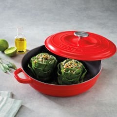 Lava Döküm Çok Amaçlı Yayvan Tencere New Heritage Serisi Çap(Ø)28cm. - Siyah