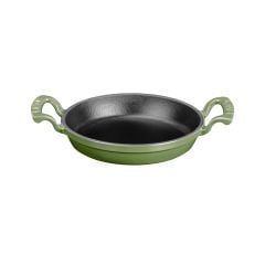 Lava Döküm Yuvarlak Sahan Çap(Ø)20cm. Döküm Demir Yekpare Çift Kulplu - Yeşil