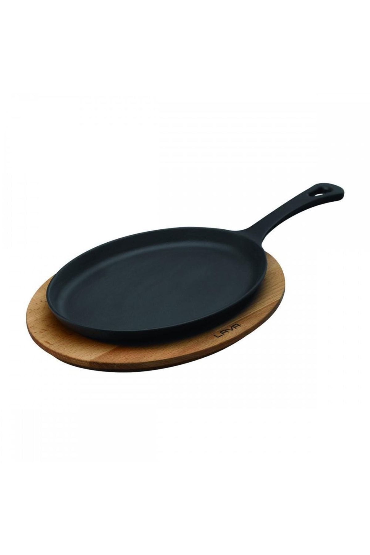 Lava Oval Kulplu Ve Ahşap Altlıklı Fajita Tavası 17X23 Cm