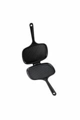 Finalonline Ikili Döküm Seti 18x26 Cm Tost Tavası+26x32 Cm Izgara Tavası Garantili Tava