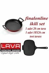 Finalonline Ikili Döküm Seti 18x26 Cm Tost Tavası+20 Cm Tava-sahan Garantili Tava