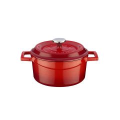 Lava Döküm Yuvarlak Tencere Çap(Ø) 16cm. Trendy - Kırmızı