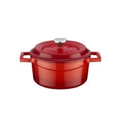 Lava Cast Round Pot Diameter (Ø) 18cm. Trendy - Red