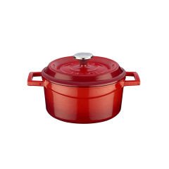 Lava Döküm Yuvarlak Tencere  Çap(Ø) 18cm. Trendy - Kırmızı
