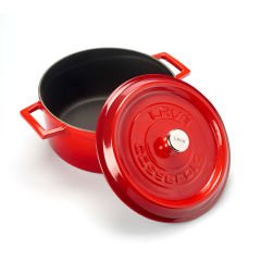 Lava Döküm Yuvarlak Tencere Çap(Ø) 24cm. Trendy - Kırmızı
