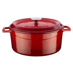 Lava Döküm Yuvarlak Tencere Çap(Ø)28cm. Trendy - Kırmızı