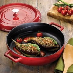 Lava Döküm Çok Amaçlı Yayvan Tencere  Çap(Ø)32 cm. Trendy Serisi - Kırmızı