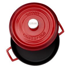 Lava Döküm Çok Amaçlı Yayvan Tencere  Çap(Ø)32 cm. Trendy Serisi - Kırmızı