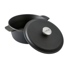 Lava Döküm Yuvarlak Tencere Çap(Ø)26cm. Döküm Demir Yekpare Kulplu.