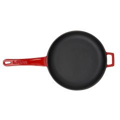 Lava Döküm Yuvarlak Kızartma Tavası Çap(Ø)20cm. Döküm Demir Yekpare Saplı   - Kırmızı