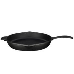 Lava Döküm Yuvarlak Kızartma Tavası  Çap(Ø)34cm. Döküm Demir Yekpare Saplı