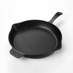 Lava Döküm Yuvarlak Kızartma Tavası  Çap(Ø)34cm. Döküm Demir Yekpare Saplı