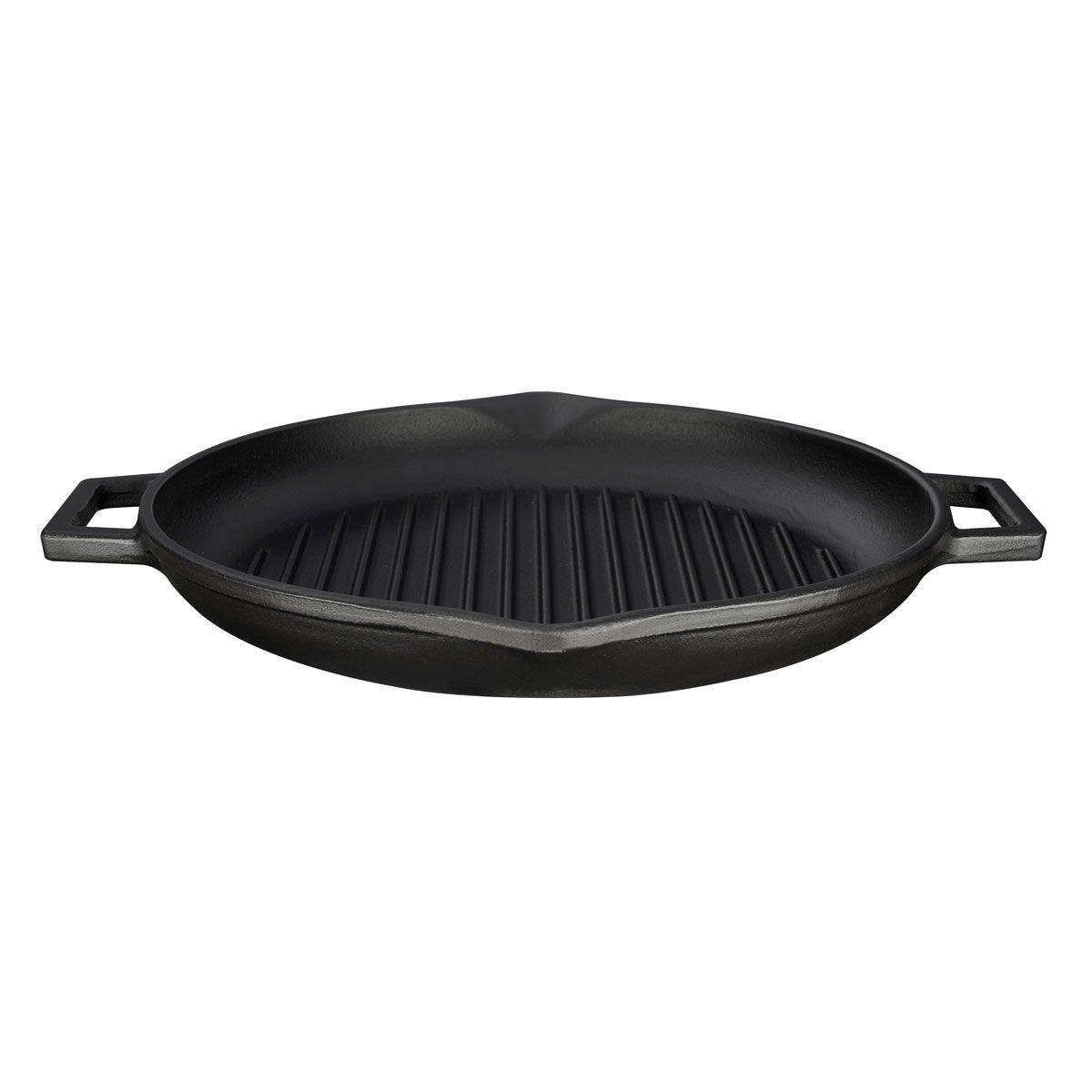 Lava Casting Round Grill Pan Diameter (Ø)26cm. Cast Iron Solid Double Handle
