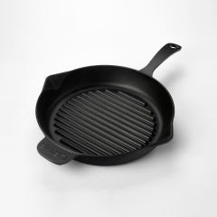Lava Döküm Yuvarlak Izgara Tava Çap(Ø)28cm. Döküm Demir Yekpare Saplı Çap(Ø)28cm.