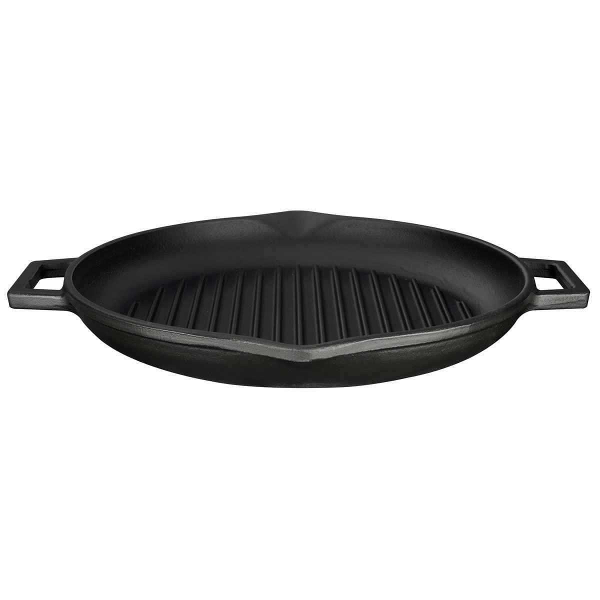 Lava Döküm Yuvarlak Izgara Tavası  Çap(Ø)30cm. Döküm Demir Yekpare Çift Kulplu Çap(Ø)30cm.