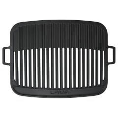 Lava Casting Rectangular Barbecue Grill Size 36x45cm. Cast Iron Solid Double Handle