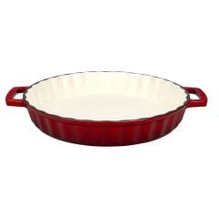 Lava Döküm Yuvarlak Rosto ve Fırın Tepsisi Edition Serisi Çap(Ø)30cm. Döküm Demir Yekpare Çift Kulplu - Kırmızı