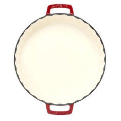 Lava Döküm Yuvarlak Rosto ve Fırın Tepsisi Edition Serisi Çap(Ø)30cm. Döküm Demir Yekpare Çift Kulplu - Kırmızı