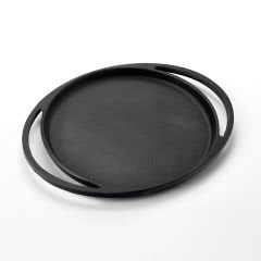 Lava Döküm Yuvarlak Pizza Krep Pankek Tavası Çap(Ø)20cm. Döküm Demir Yekpare Çift Kulplu