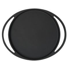 Lava Döküm Yuvarlak Pizza Krep Pankek Tavası Çap(Ø)20cm. Döküm Demir Yekpare Çift Kulplu