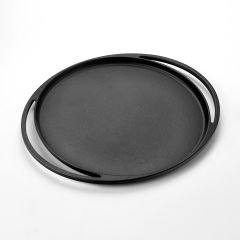 Lava Döküm Yuvarlak Pizza Krep Pankek Tavası Çap(Ø)28cm. Döküm Demir Yekpare Çift Kulplu