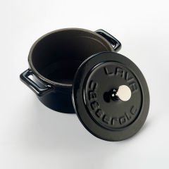 Lava Döküm Mini Tencere. Folk Serisi Çap(Ø)10 cm.  - Siyah