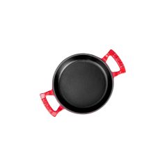 Lava Döküm Yuvarlak Sahan Çap(Ø)16cm. Döküm Demir Yekpare Çift Kulplu - Kırmızı