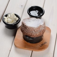 Lava Döküm Yuvarlak Sufle / Sos Kabı ve Ahşap Altlıklı Çap(Ø)8cm.