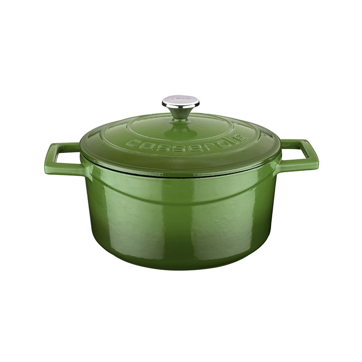 Lava Casting Round Pot. Folk Diameter(Ø)22cm. - Green