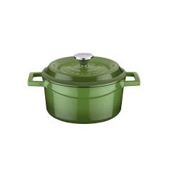 Lava Döküm Yuvarlak Tencere. Trendy Çap(Ø) 18cm. - Yeşil