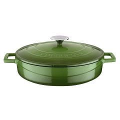 Lava Döküm Çok Amaçlı Yayvan Tencere. Folk Serisi Çap(Ø)28 - Yeşil