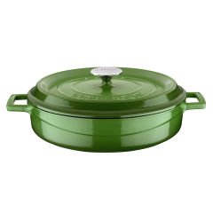 Lava Döküm Çok Amaçlı Yayvan Tencere. Çap(Ø)32 cm. Trendy Serisi - Yeşil