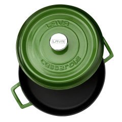 Lava Döküm Çok Amaçlı Yayvan Tencere. Çap(Ø)32 cm. Trendy Serisi - Yeşil
