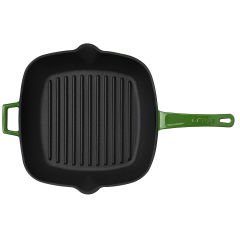 Lava Döküm Kare Izgara Tava Döküm Demir Yekpare Saplı Ölçü 26x26cm. - Yeşil