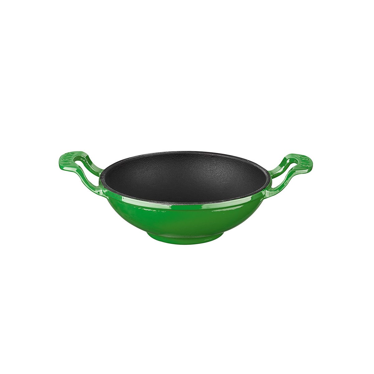Lava Döküm Mini Wok Çap(Ø)16cm. Yekpare Kulplu  - Yeşil
