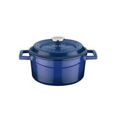 Lava Döküm Yuvarlak Tencere. Trendy Çap(Ø) 18cm. - Mavi