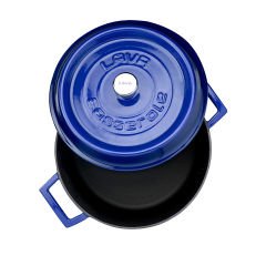 Lava Döküm Yuvarlak Tencere Çap(Ø)24cm. Trendy - Mavi