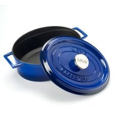 Lava Döküm Oval Tencere. Trendy Serisi Ölçü 25x31cm. - Mavi